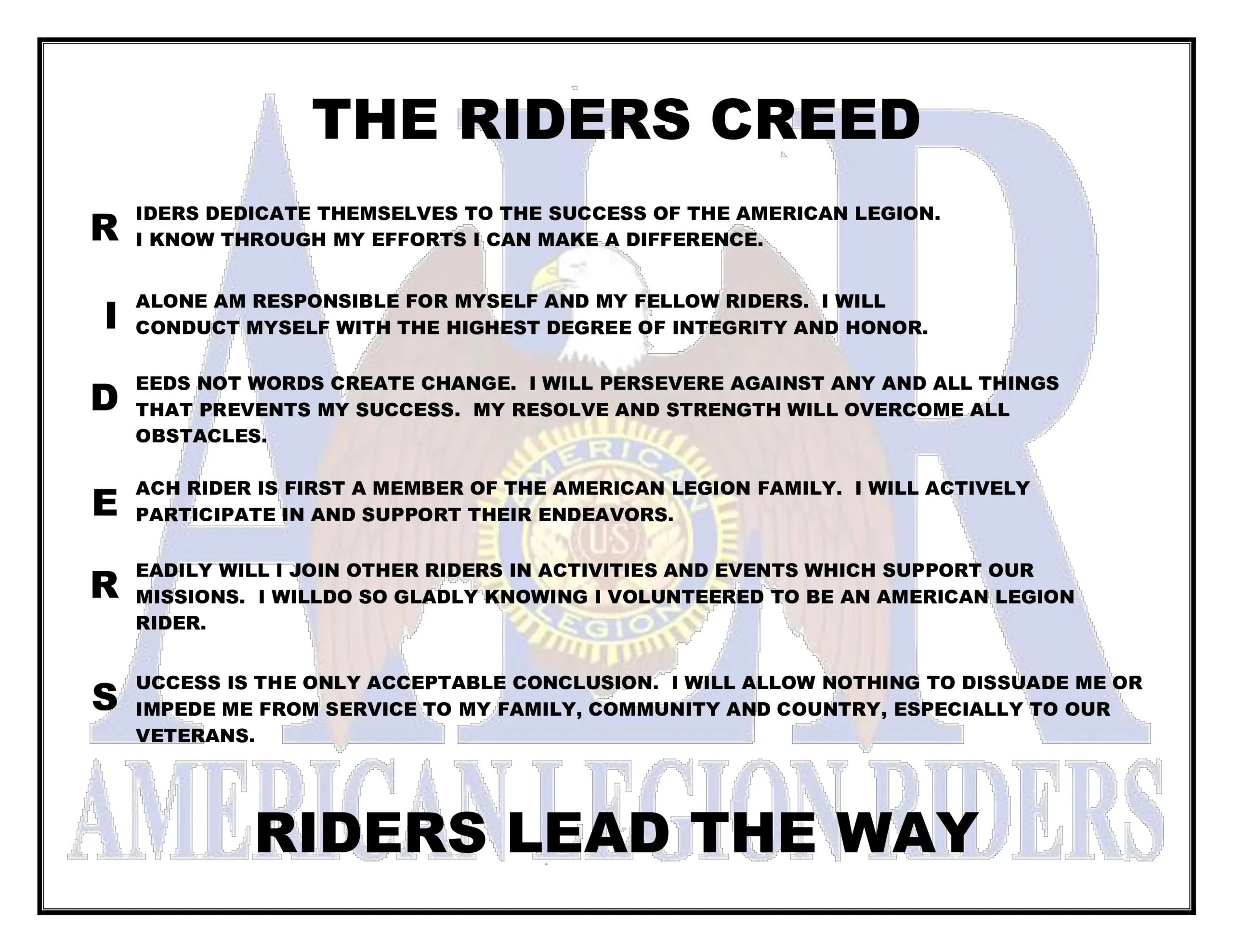 The Riders Creed